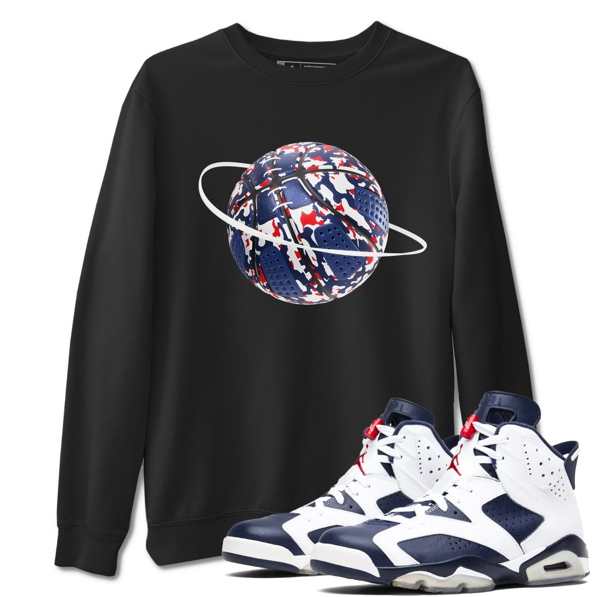 Camo Basketball Planet snkmatch Tees - Air Jordan 6 White And Midnight Navy