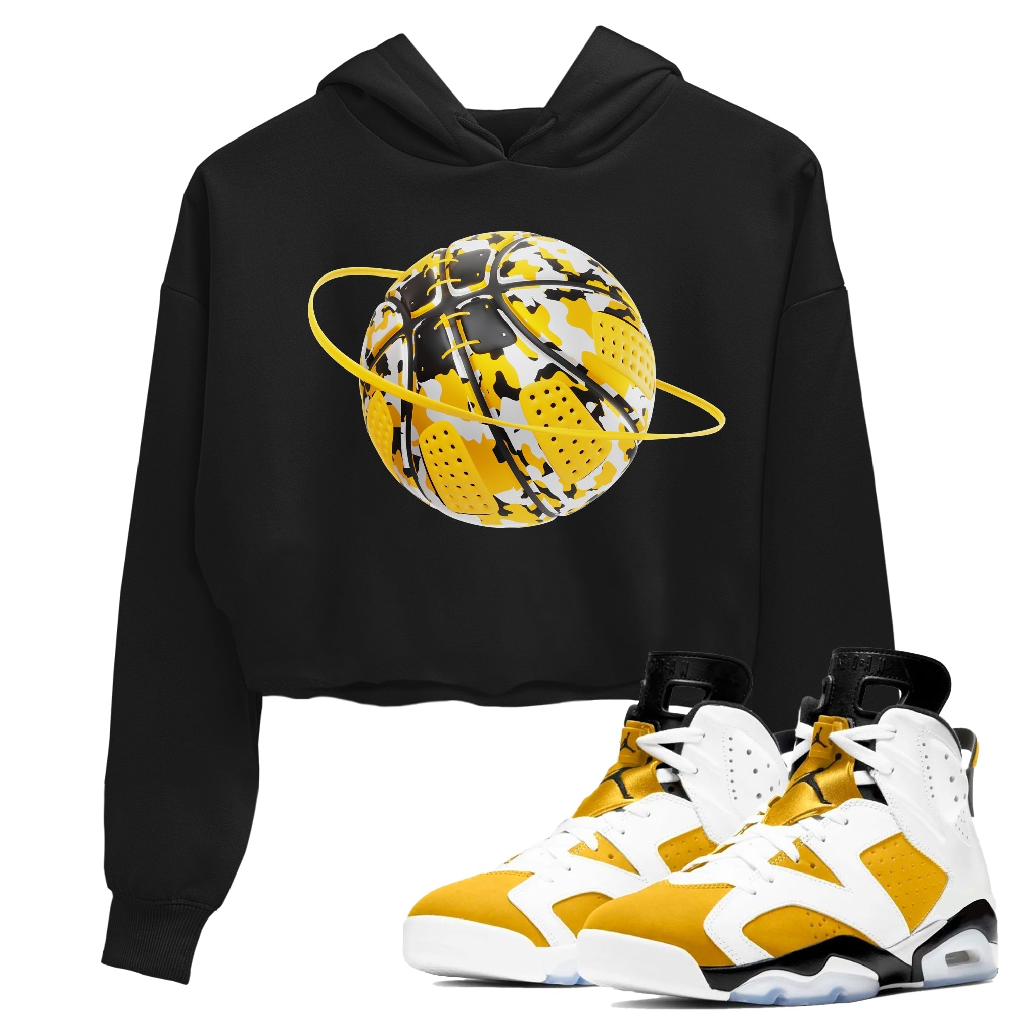 Camo Basketball Planet snkmatch Women's Top - Air Jordan 6 Yellow Ochre