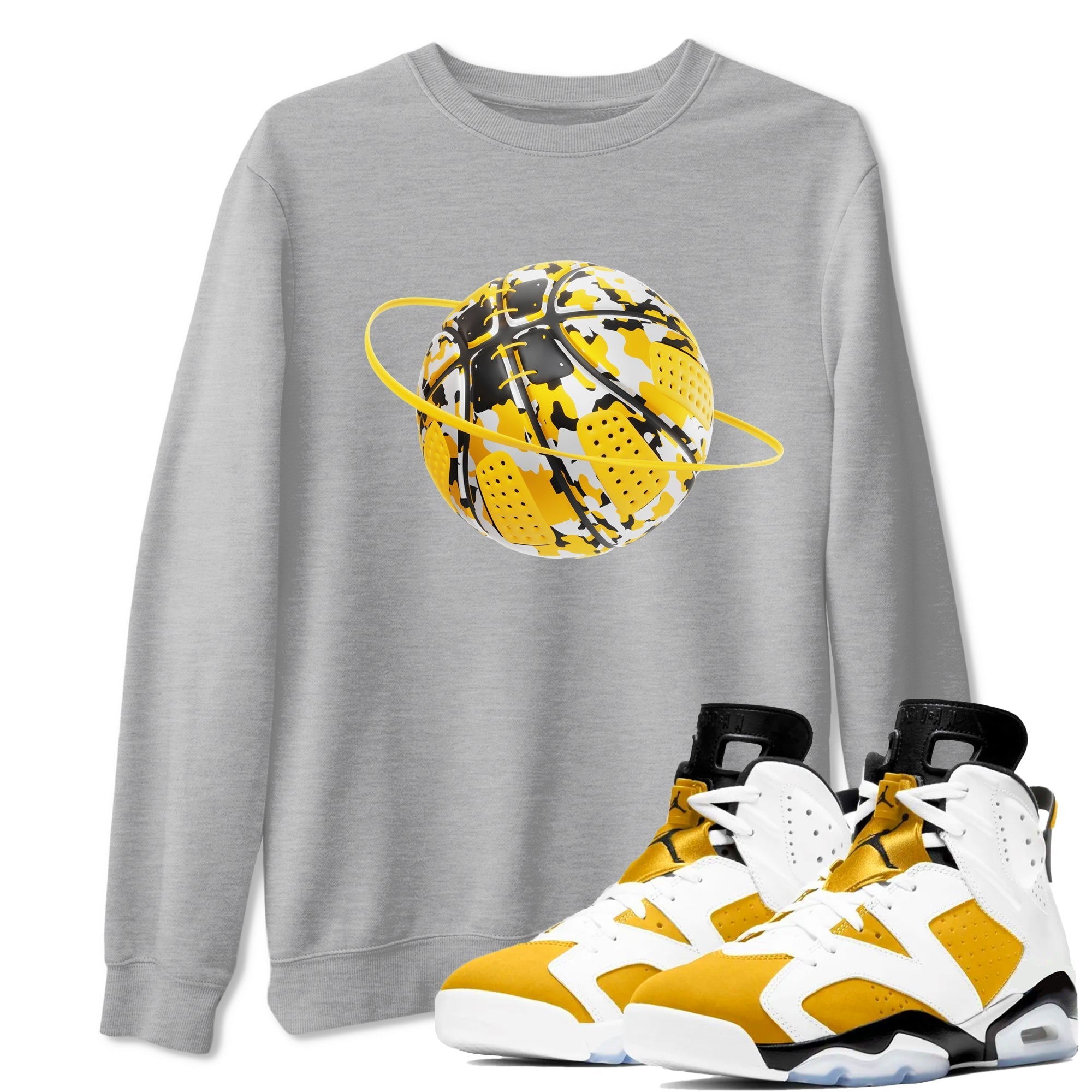 Camo Basketball Planet snkmatch Tee - Air Jordan 6 Yellow Ochre