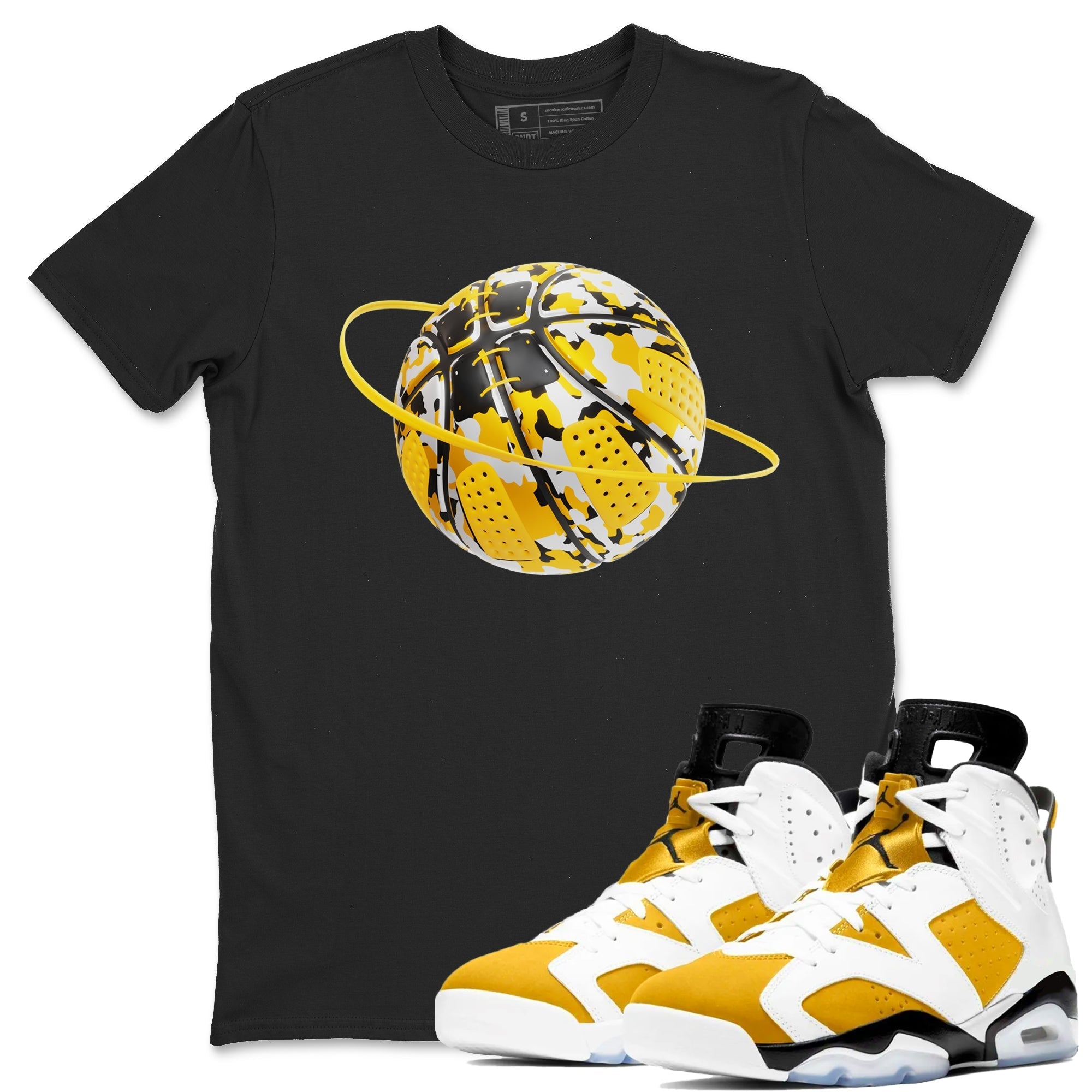 Camo Basketball Planet snkmatch Tee - Air Jordan 6 Yellow Ochre