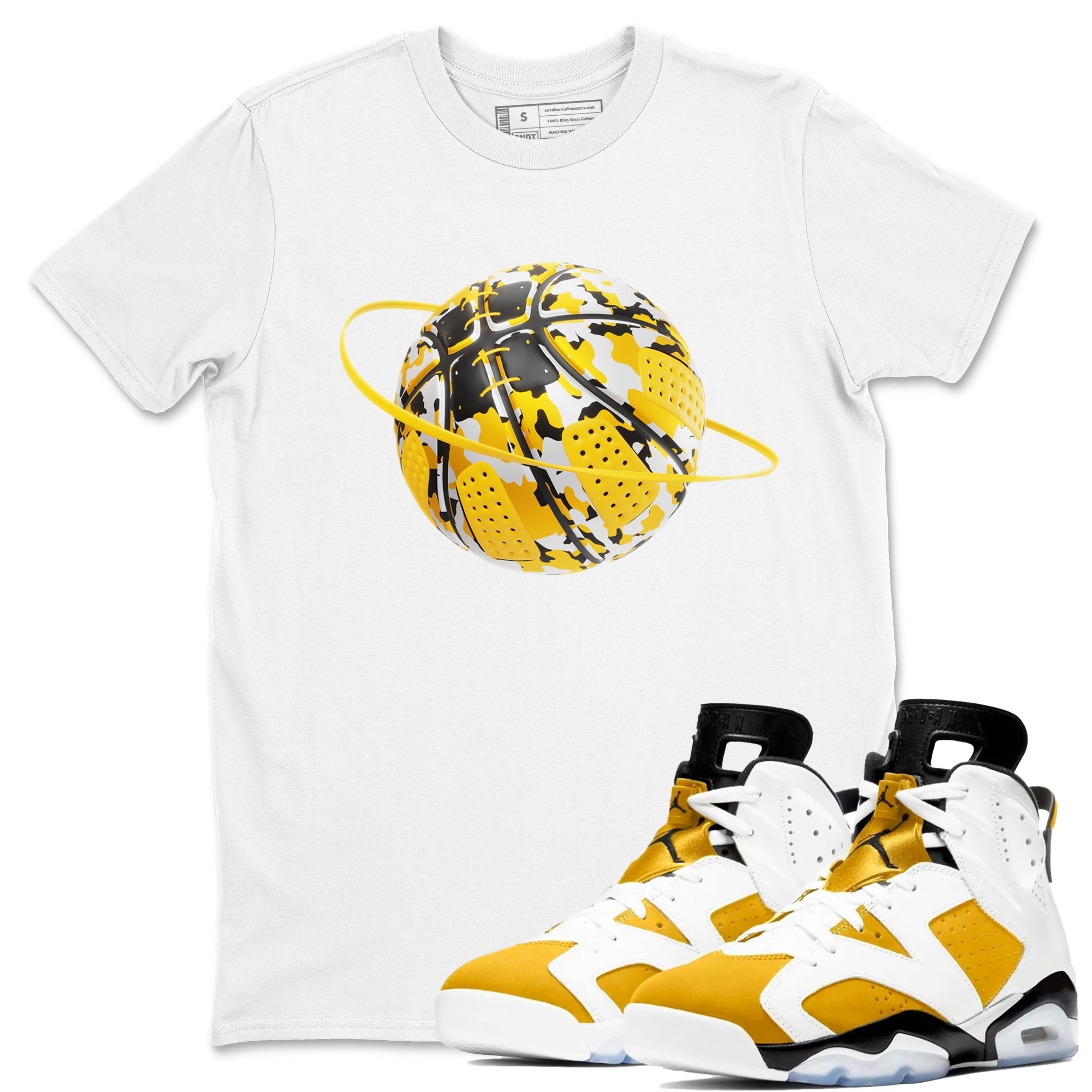Camo Basketball Planet snkmatch Tee - Air Jordan 6 Yellow Ochre