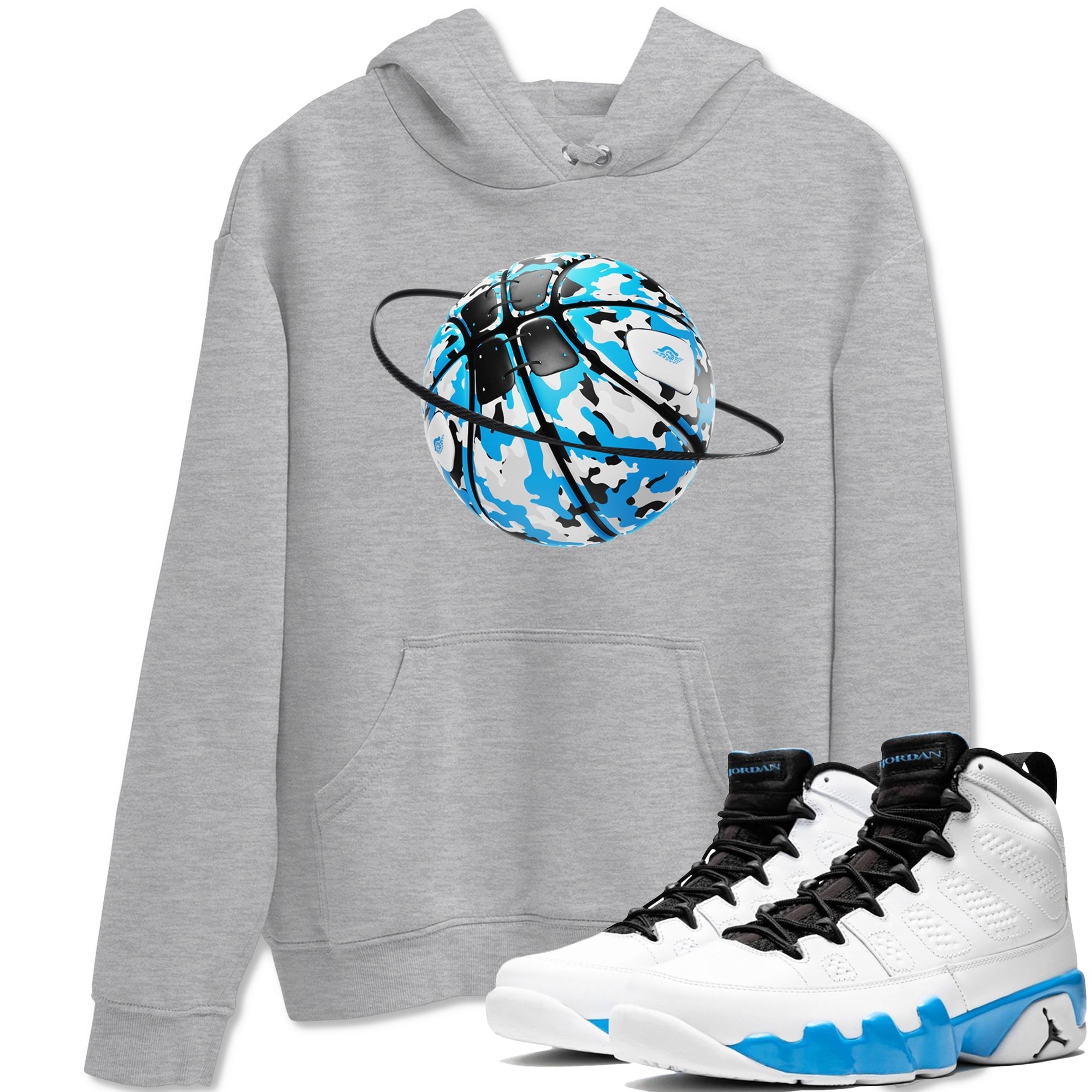 Camo Basketball Planet snkmatch Tees - Air Jordan 9 Powder Blue