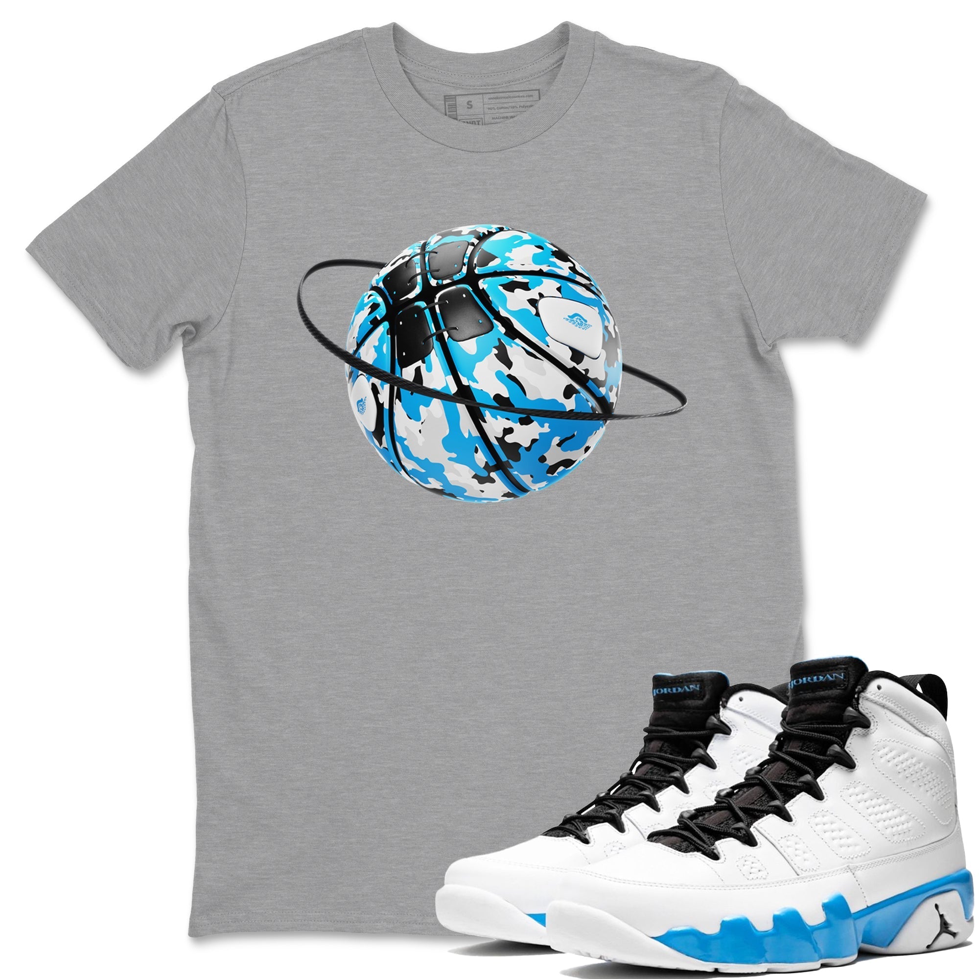 Camo Basketball Planet snkmatch Tees - Air Jordan 9 Powder Blue