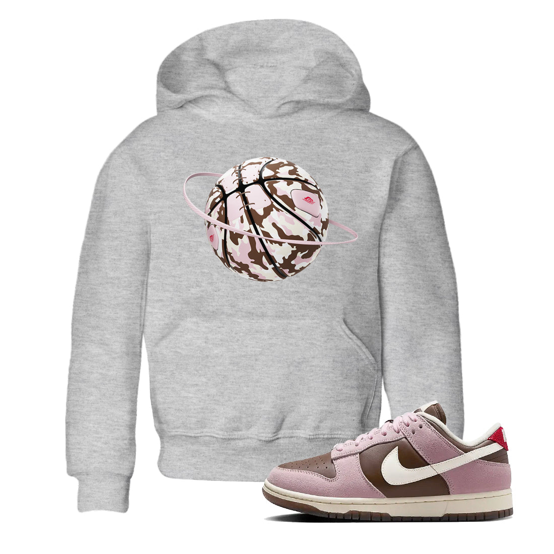 Camo Basketball Planet snkmatch Tees Kids - Dunk Cacao Wow And Pink Foam