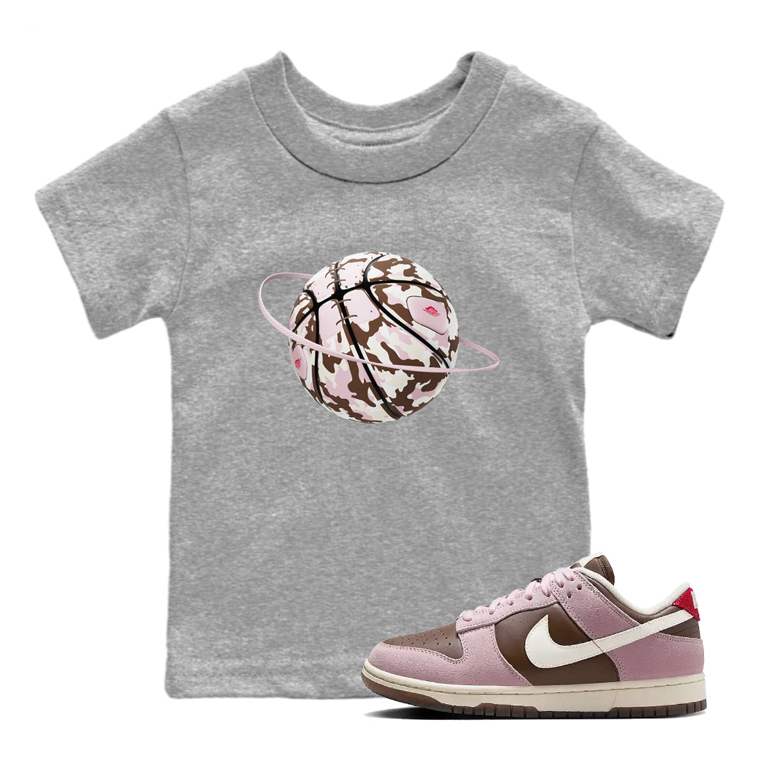Camo Basketball Planet snkmatch Tees Kids - Dunk Cacao Wow And Pink Foam