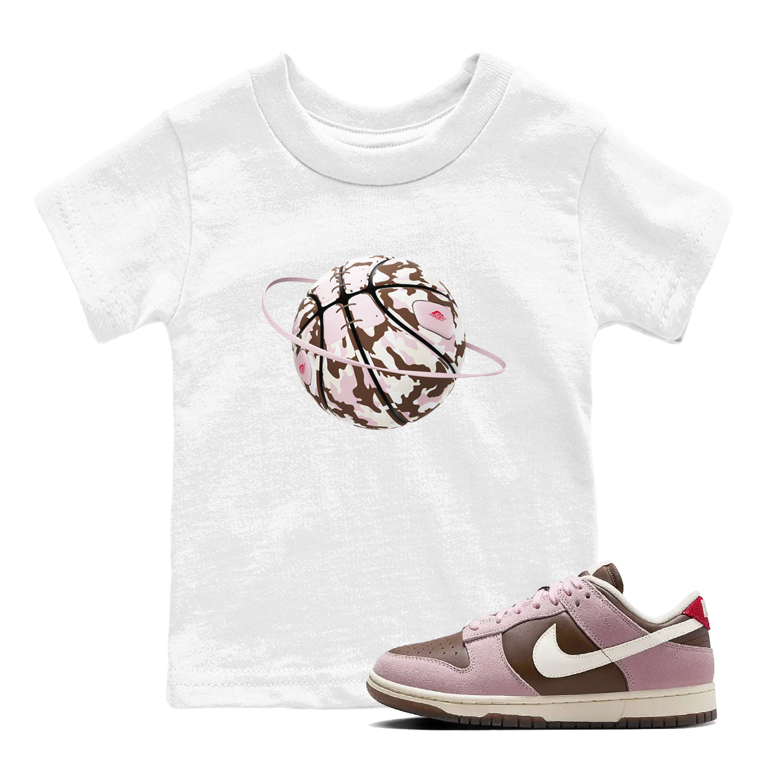 Camo Basketball Planet snkmatch Tees Kids - Dunk Cacao Wow And Pink Foam