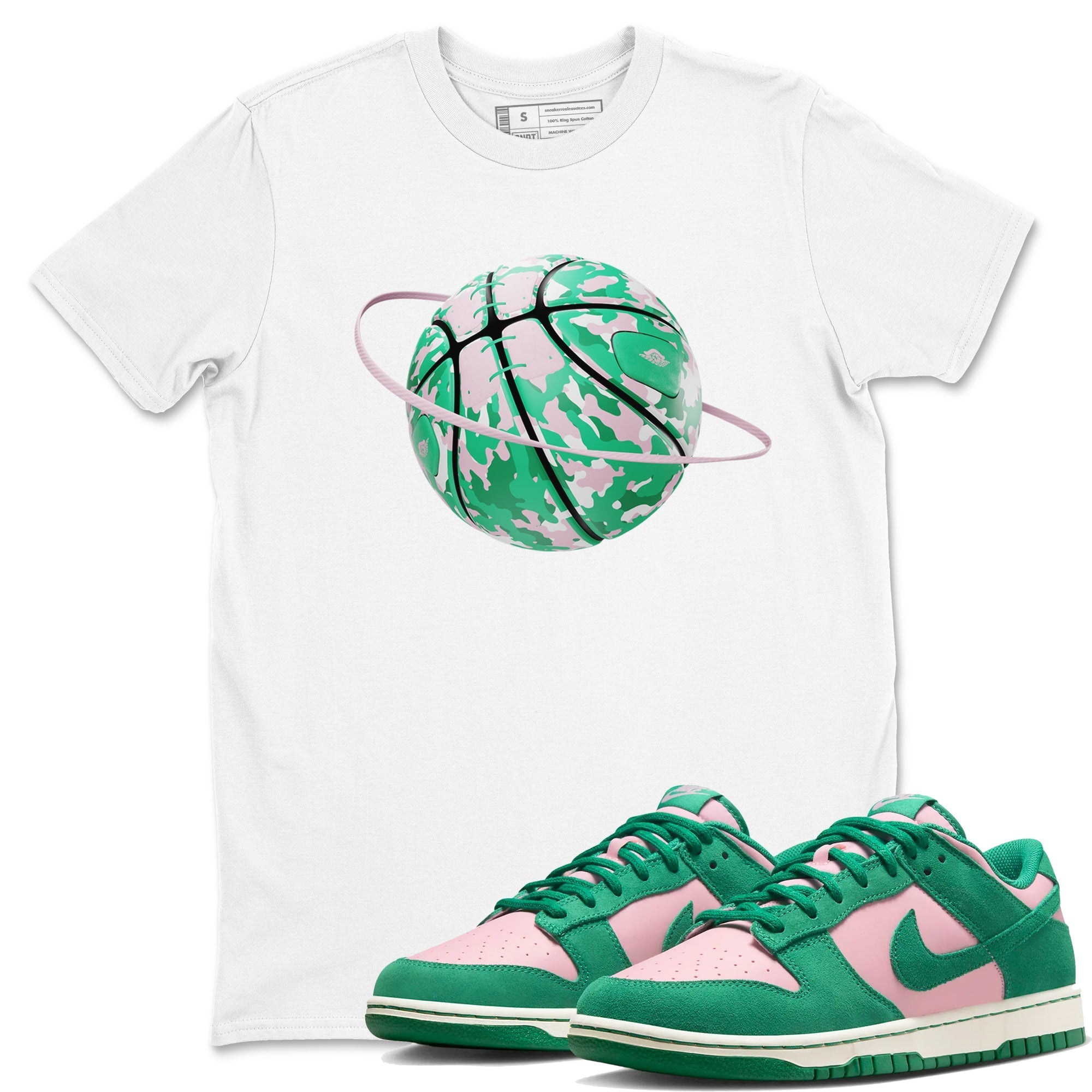 Camo Basketball Planet snkmatch Tees - Dunk Medium Soft Pink Malachite