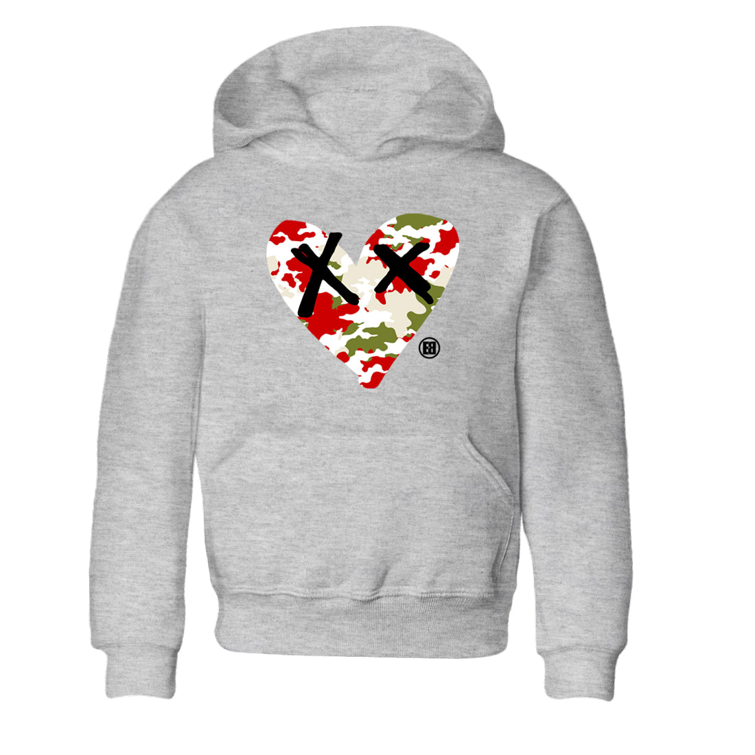 Camo Heart snkmatch Tees Kids - Air Jordan 1 Travis Scott Olive