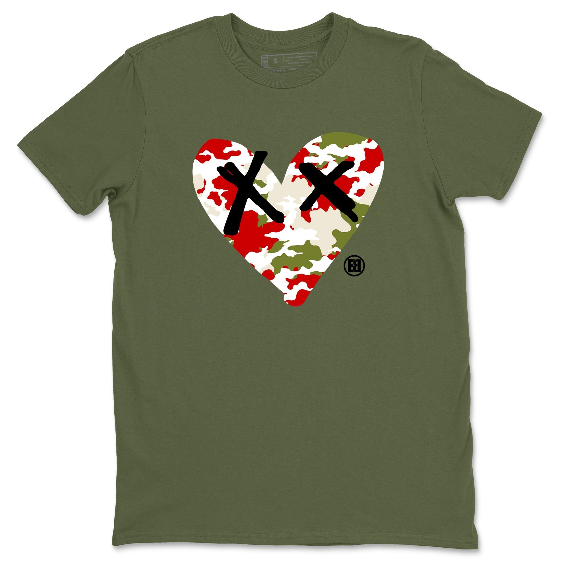 Camo Heart snkmatch Tees - Air Jordan 1 Travis Scott Olive