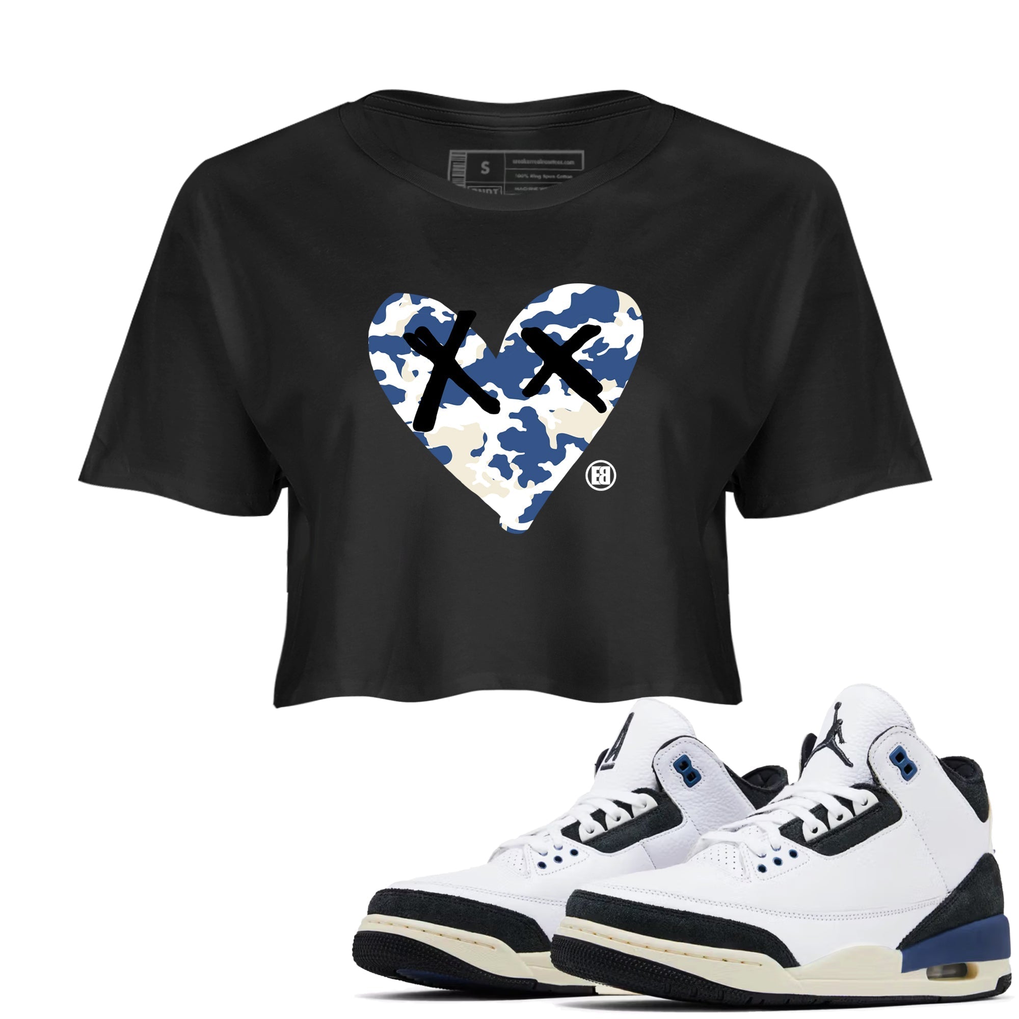 Camo Heart snkmatch Women's Top - Air Jordan 3 A Ma Maniere x Diffused Blue