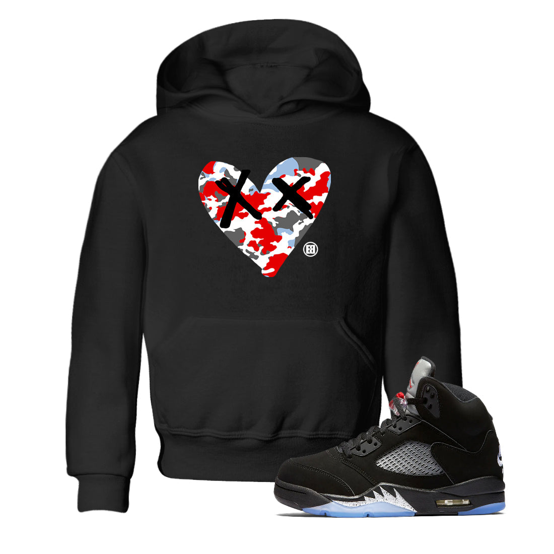 Camo Heart snkmatch Tees Kids - Air Jordan 5 Reimagined