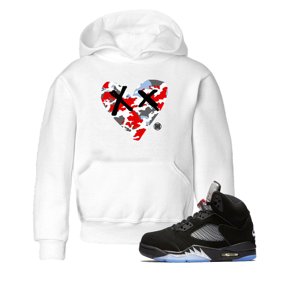 Camo Heart snkmatch Tees Kids - Air Jordan 5 Reimagined