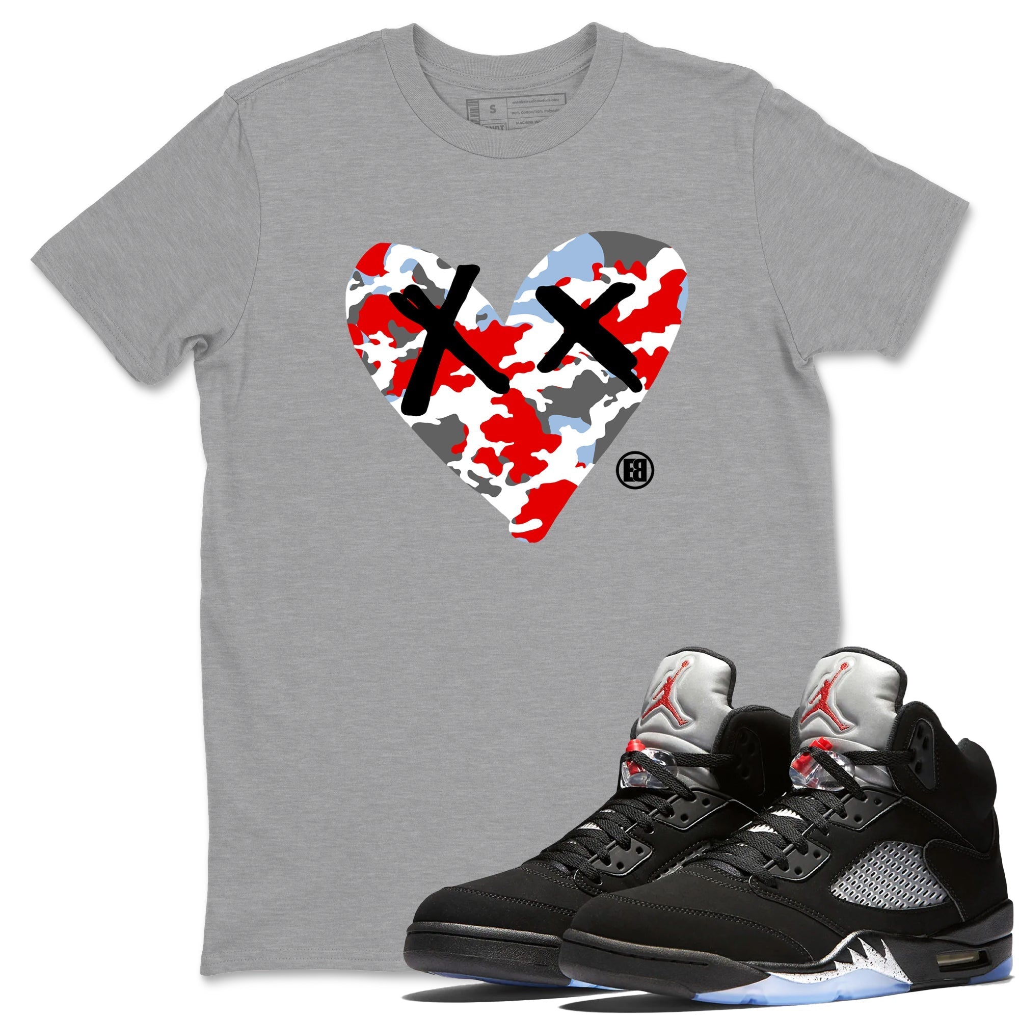 Camo Heart snkmatch Tees - Air Jordan 5 Reimagined