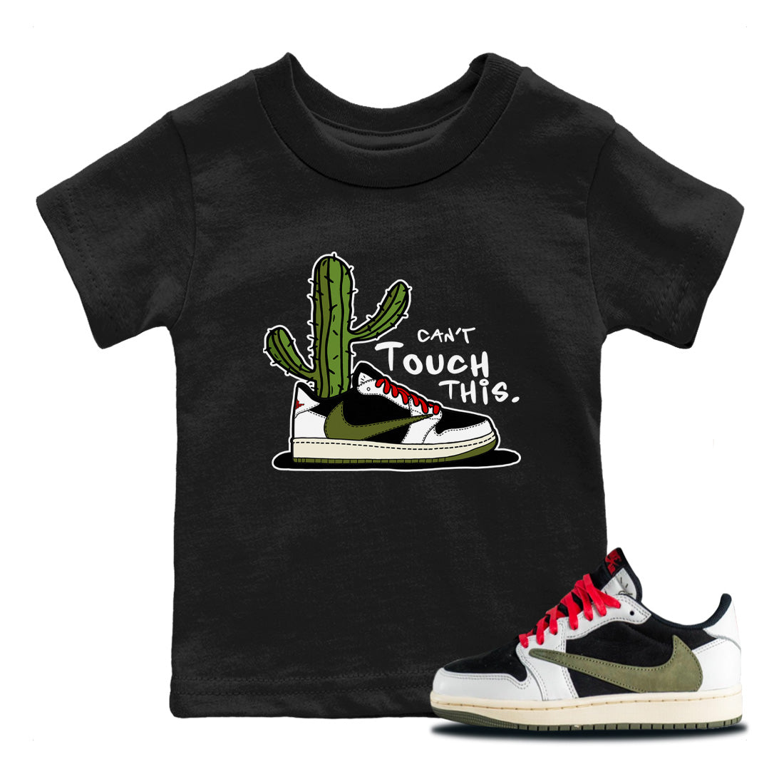 Can't Touch This Kids Tops - Air Jordan 1 Travis Scott Olive