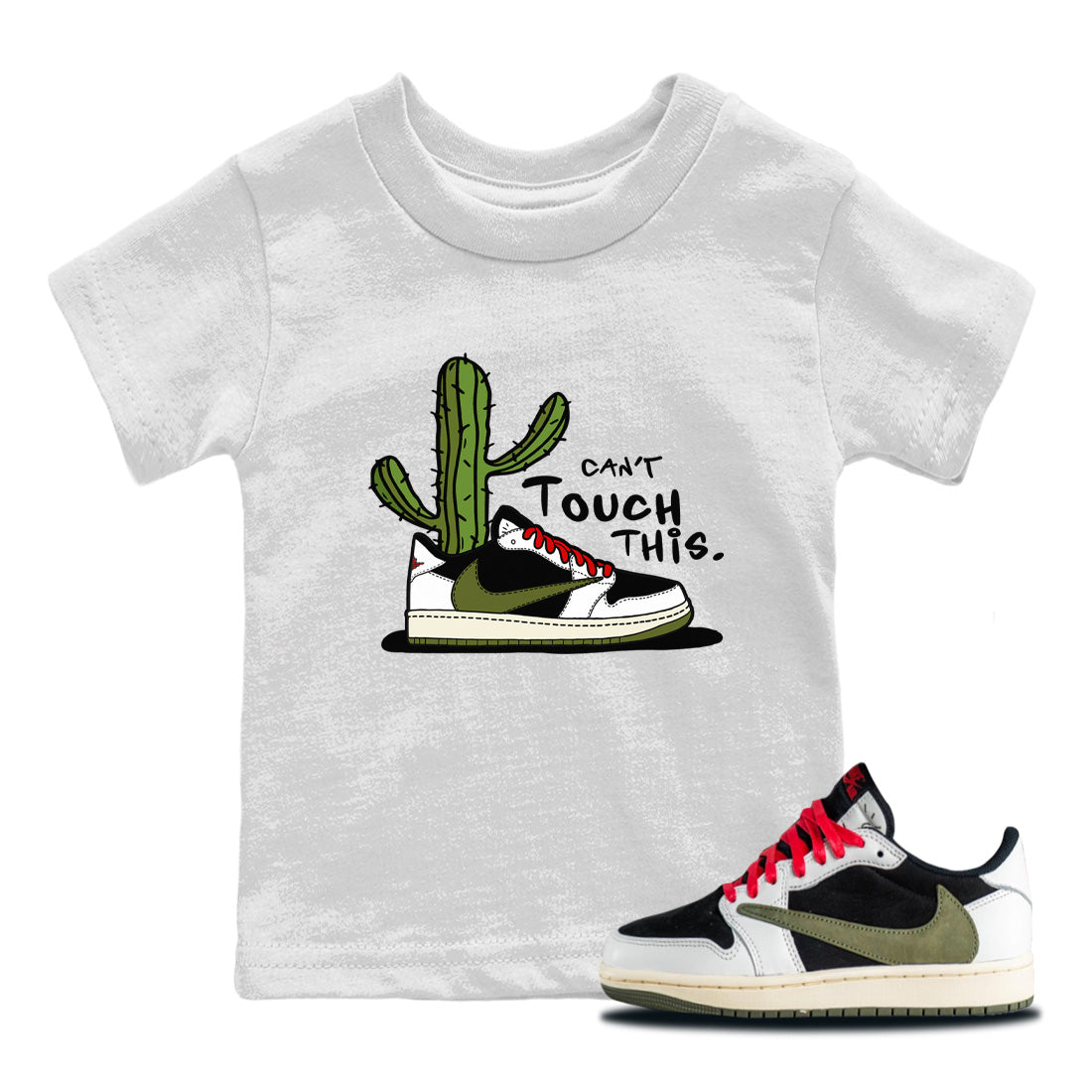 Can't Touch This Kids Tops - Air Jordan 1 Travis Scott Olive