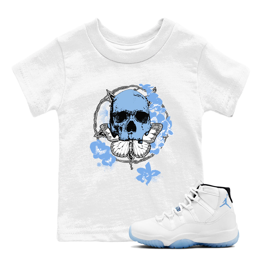 Carpe Diem Skull snkmatch Tees Kids - Air Jordan 11 Legend Blue