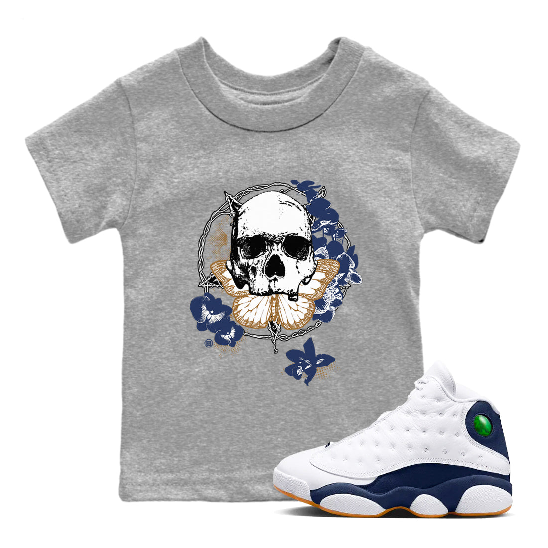 Carpe Diem Skull snkmatch Tees Kids - Air Jordan 13 Midnight Navy