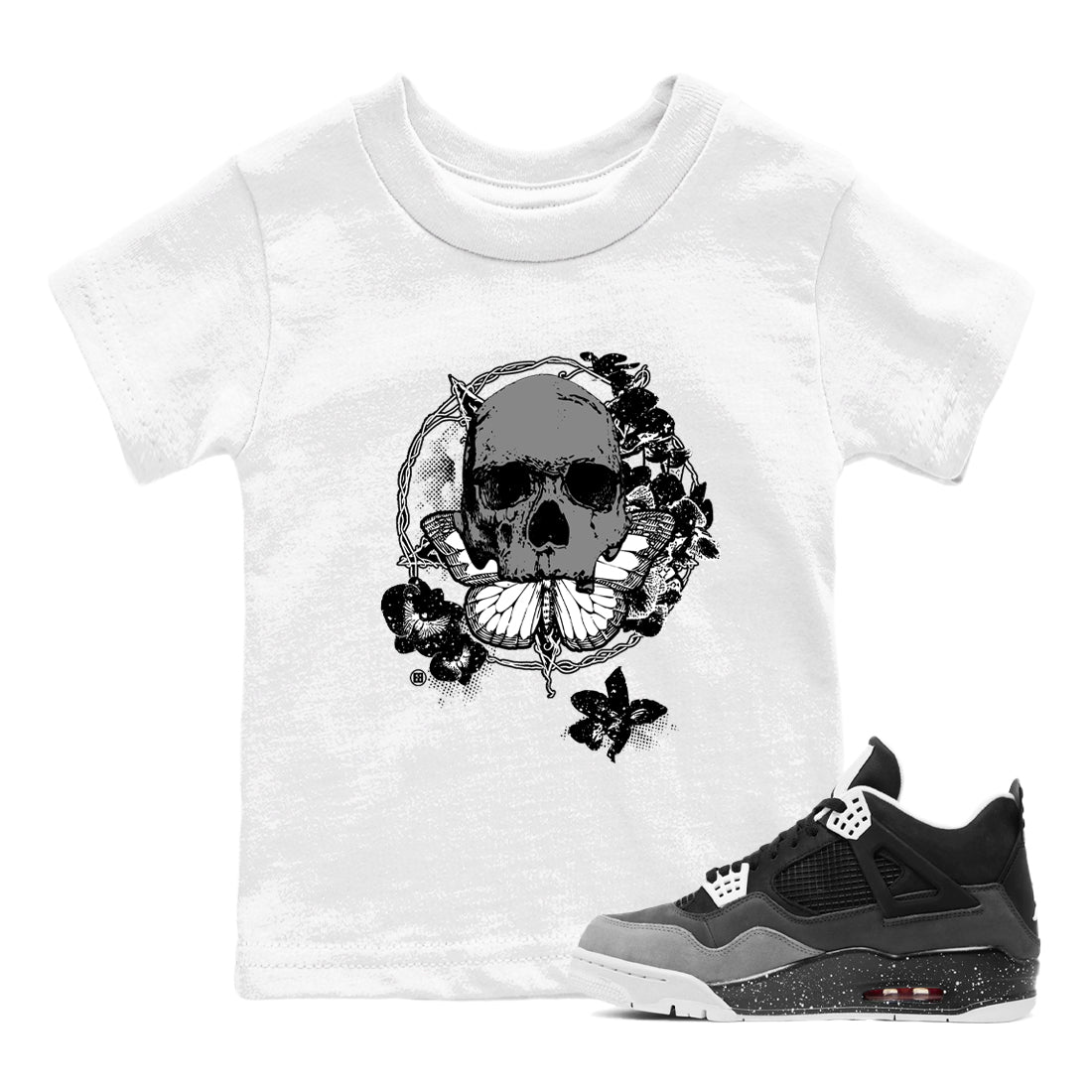 Carpe Diem Skull snkmatch Tees Kids - Air Jordan 4 Fear