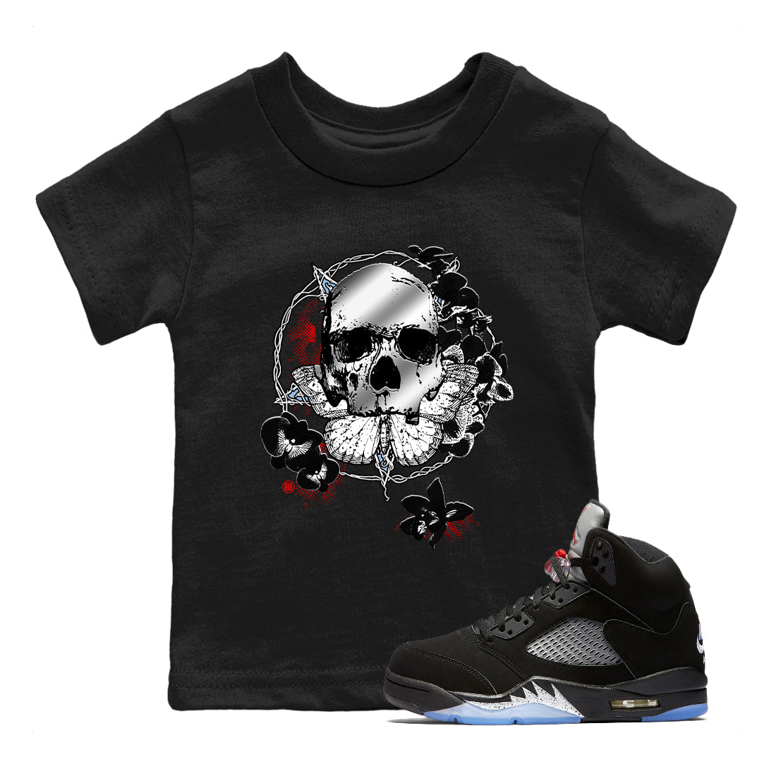 Carpe Diem Skull snkmatch Tees Kids - Air Jordan 5 Reimagined