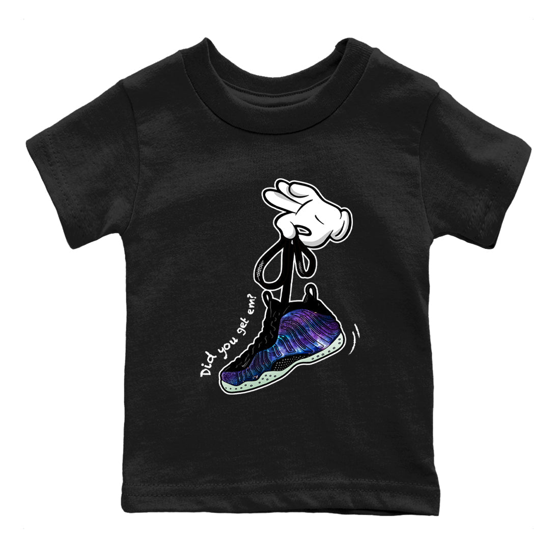 Cartoon Hands snkmatch Tees Kids - Air Foamposite One Galaxy