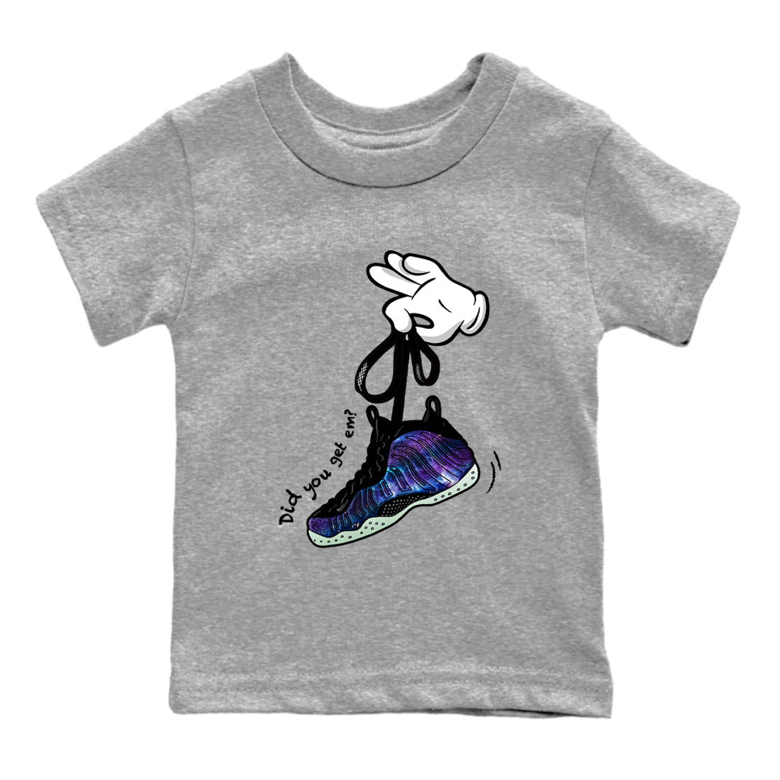 Cartoon Hands snkmatch Tees Kids - Air Foamposite One Galaxy