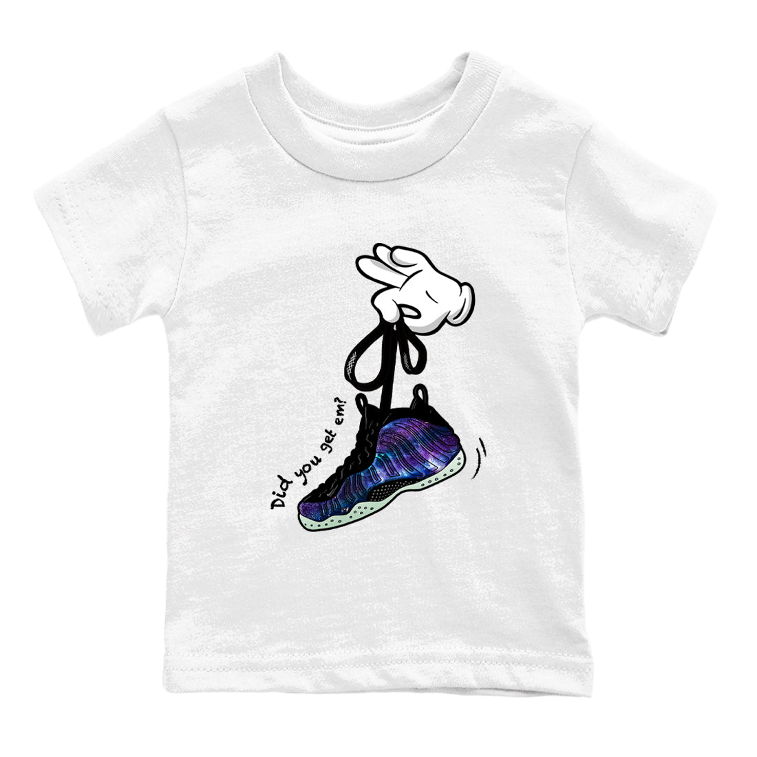 Cartoon Hands snkmatch Tees Kids - Air Foamposite One Galaxy