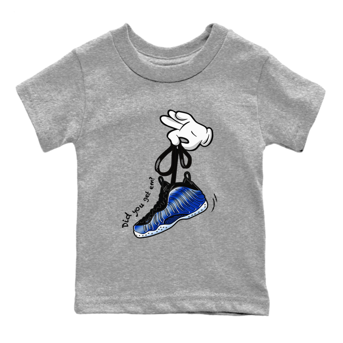 Cartoon Hands snkmatch Tees Kids - Air Foamposite One Royal