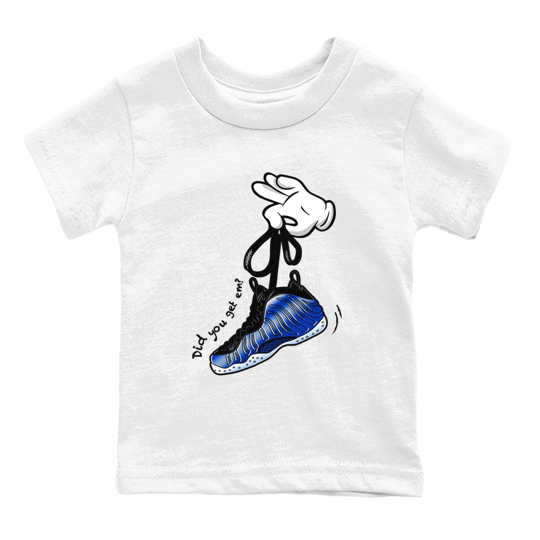 Cartoon Hands snkmatch Tees Kids - Air Foamposite One Royal
