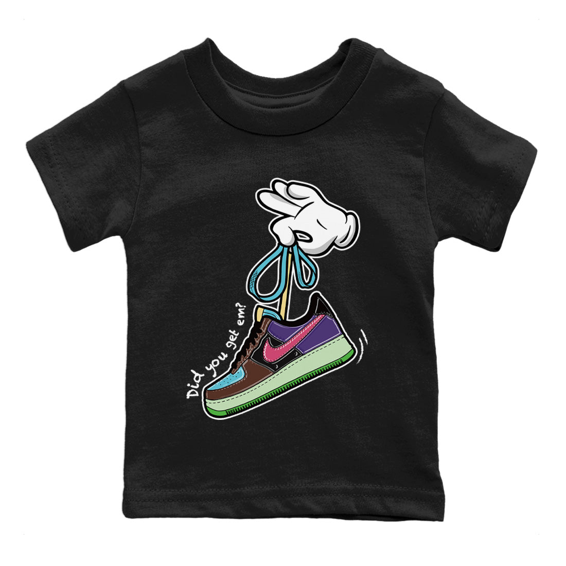 Cartoon Hands Kids Tops - Air Force 1 Undefeated Fauna Brown