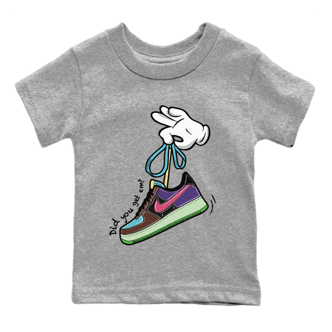 Cartoon Hands Kids Tops - Air Force 1 Undefeated Fauna Brown