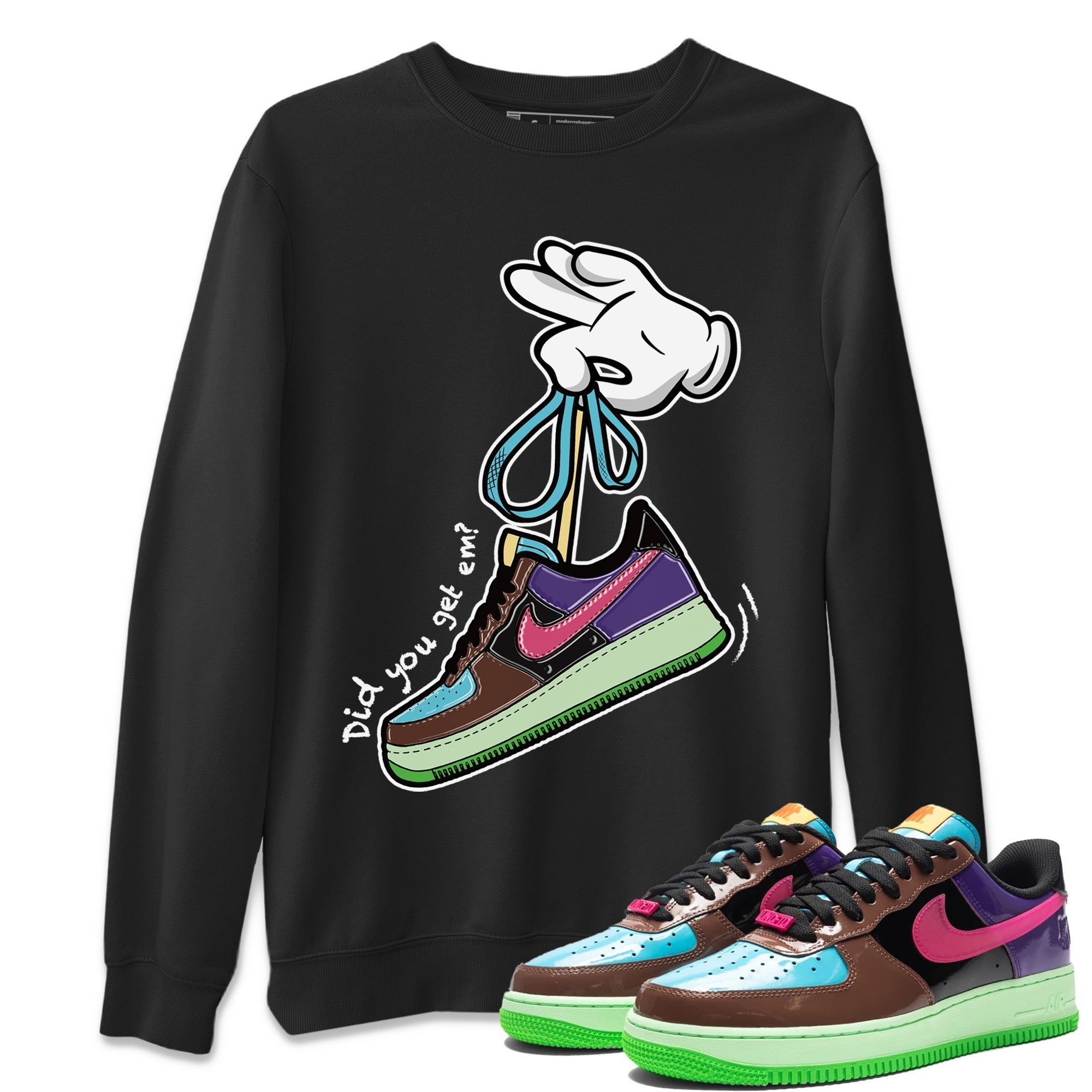 Cartoon Hands Unisex Tops - Air Force 1 Undefeated Fauna Brown