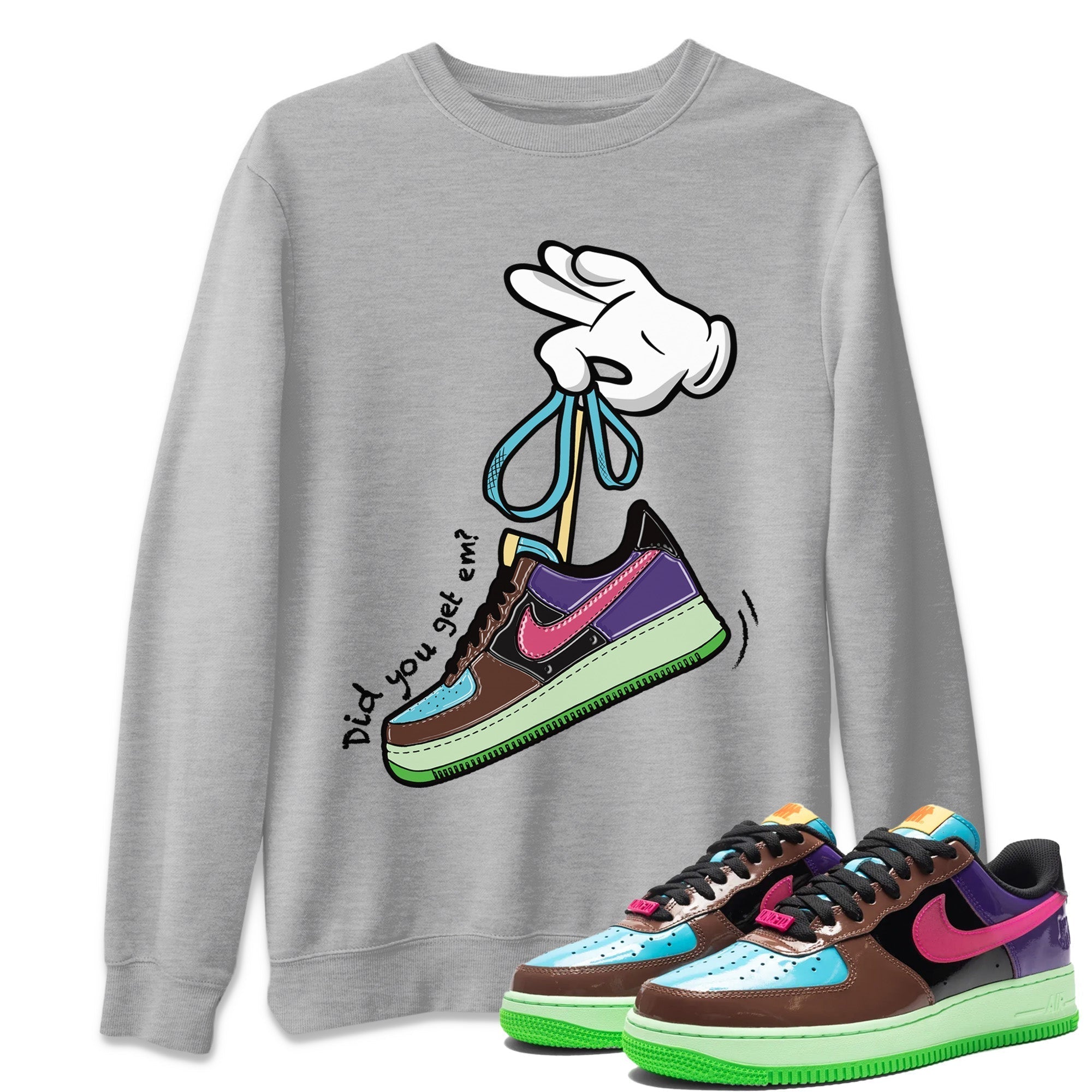Cartoon Hands Unisex Tops - Air Force 1 Undefeated Fauna Brown