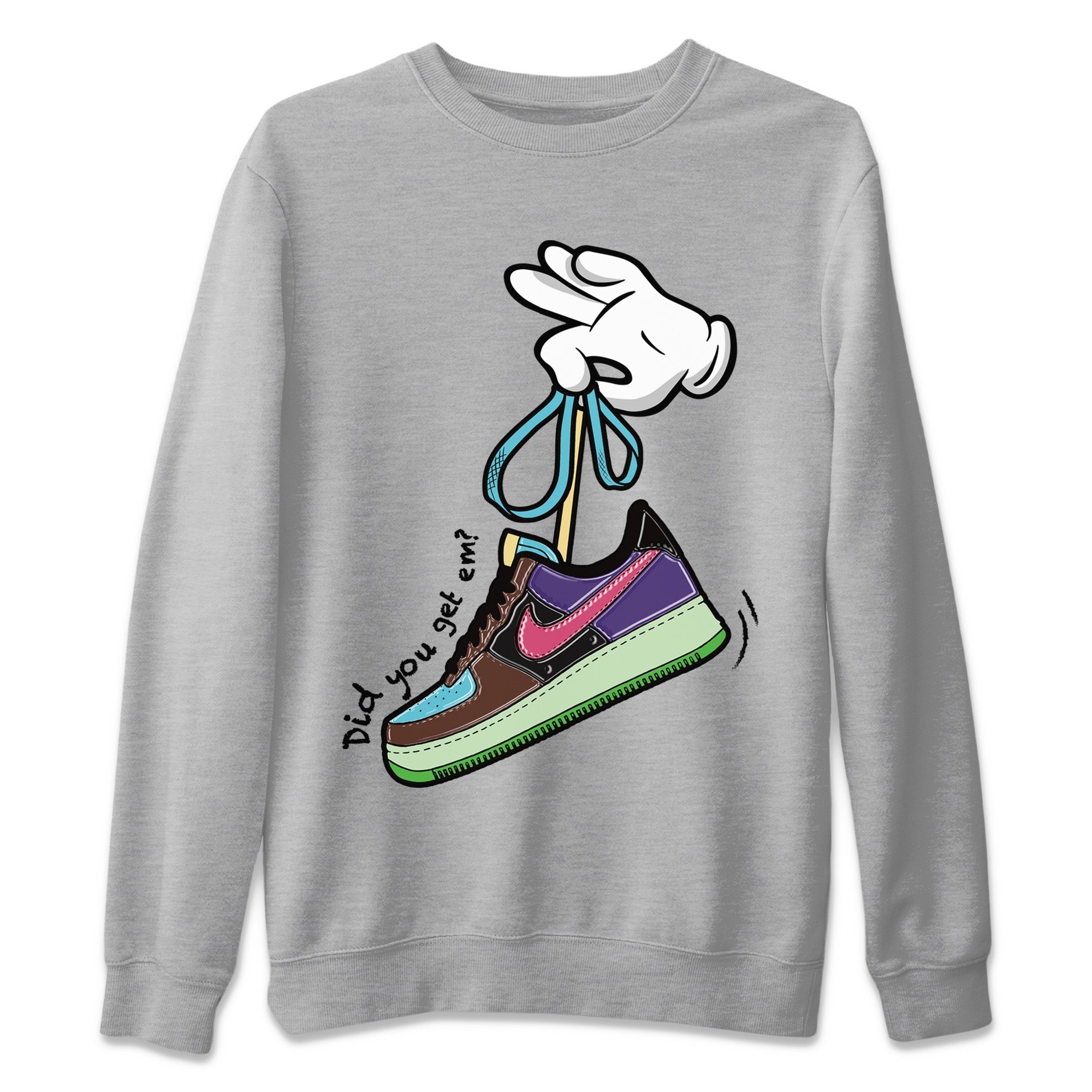 Cartoon Hands Unisex Tops - Air Force 1 Undefeated Fauna Brown