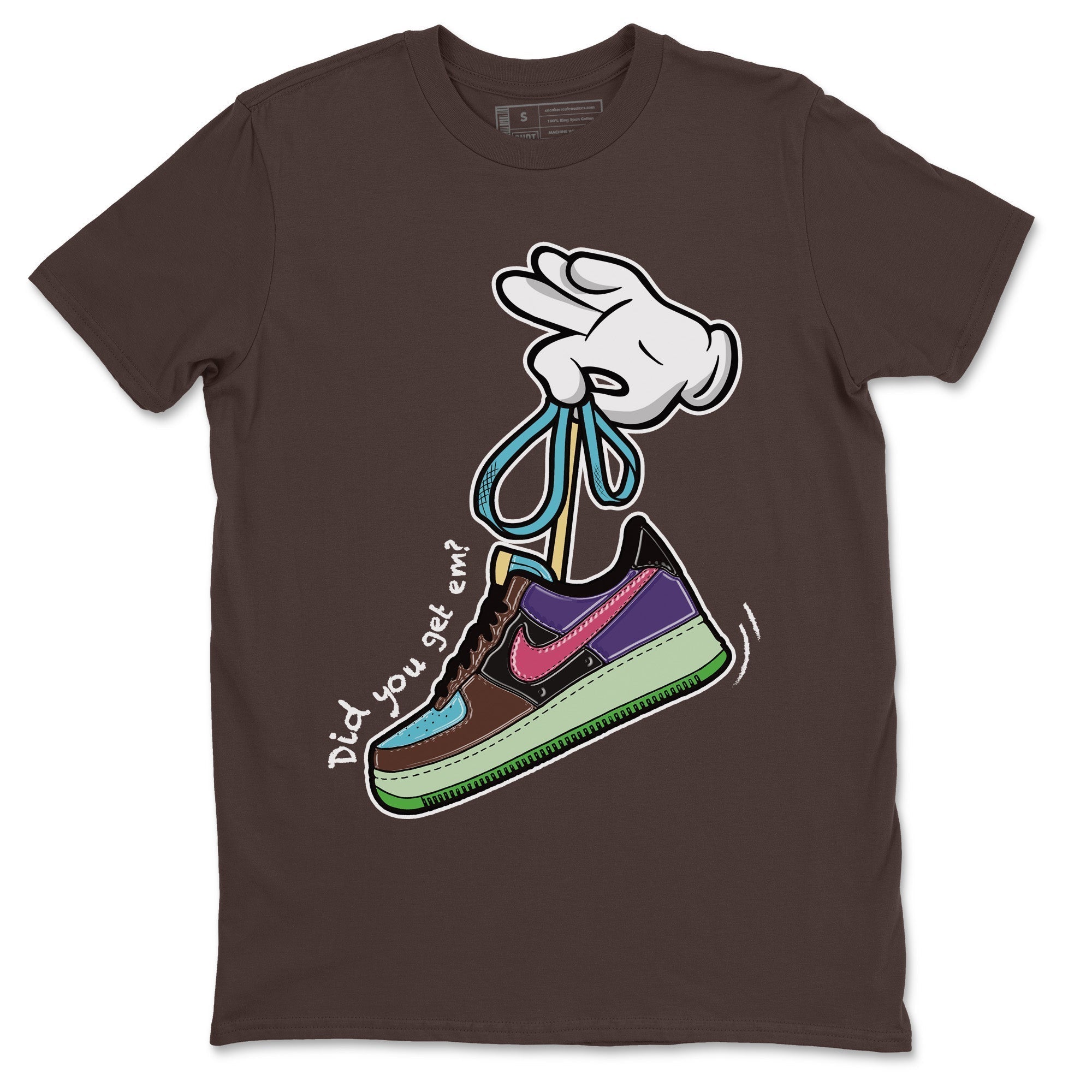 Cartoon Hands Unisex Tops - Air Force 1 Undefeated Fauna Brown