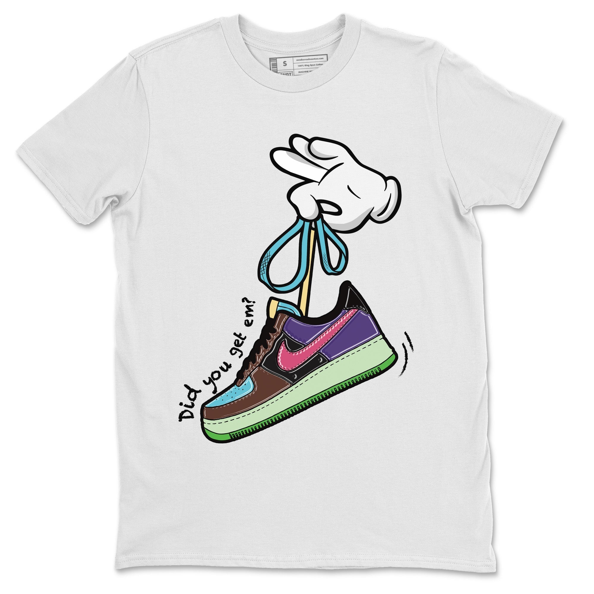 Cartoon Hands Unisex Tops - Air Force 1 Undefeated Fauna Brown