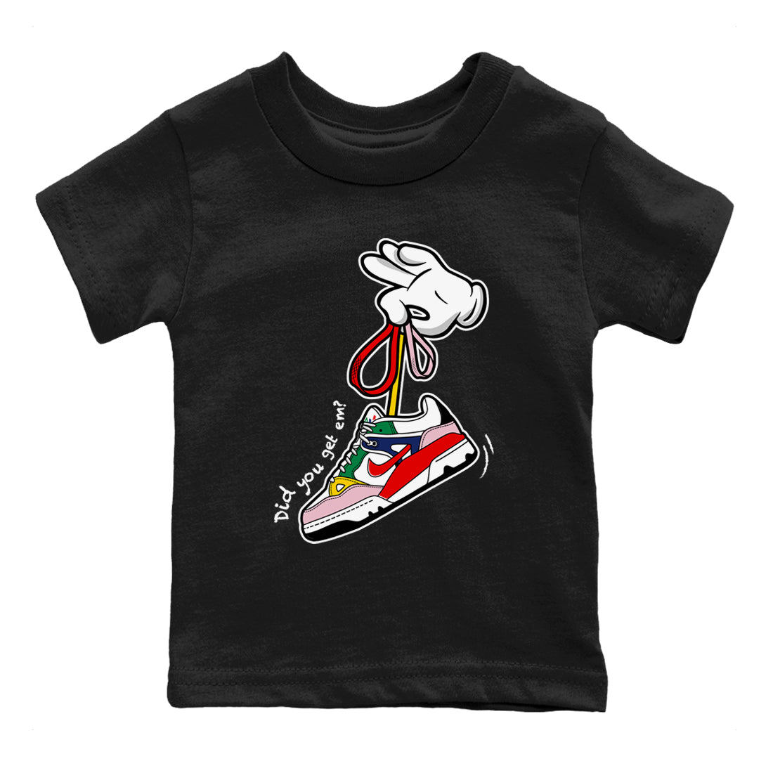 Cartoon Hands snkmatch Tees Kids - Air Force 3 Blue Void and Tour Yellow