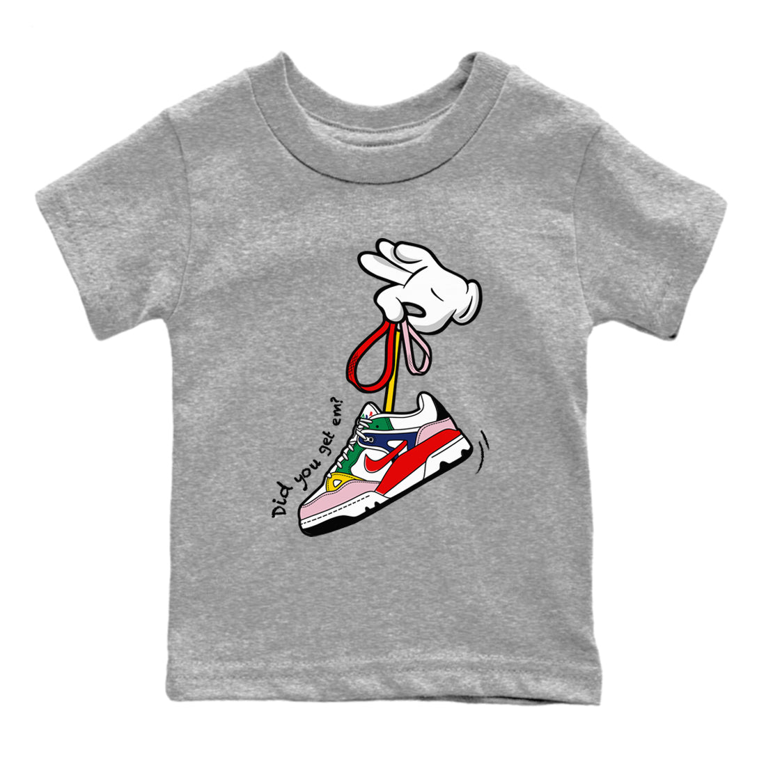 Cartoon Hands snkmatch Tees Kids - Air Force 3 Blue Void and Tour Yellow