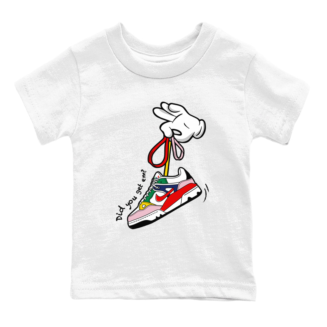 Cartoon Hands snkmatch Tees Kids - Air Force 3 Blue Void and Tour Yellow