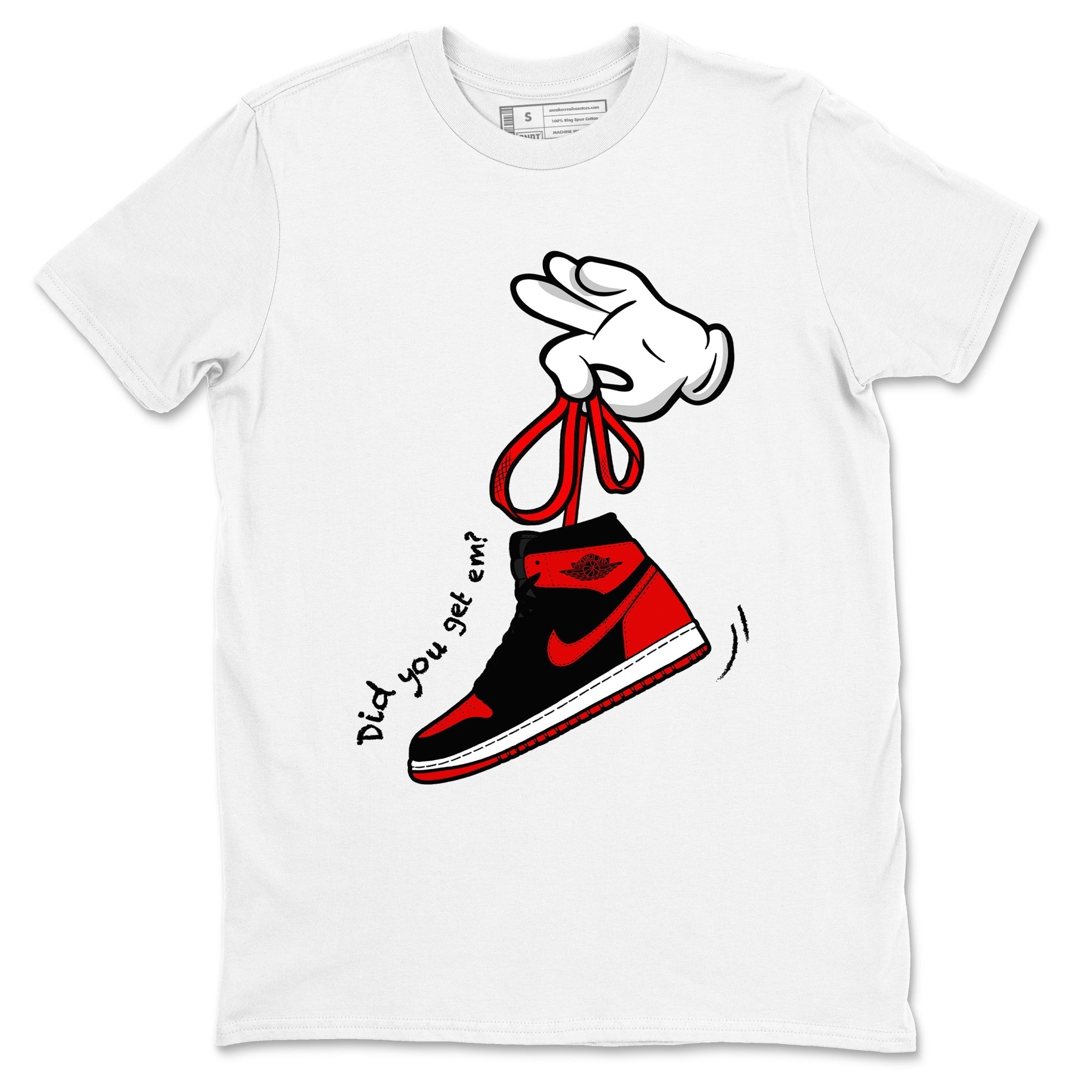 Cartoon Hands snkmatch Tees - Air Jordan 1 '85 Bred