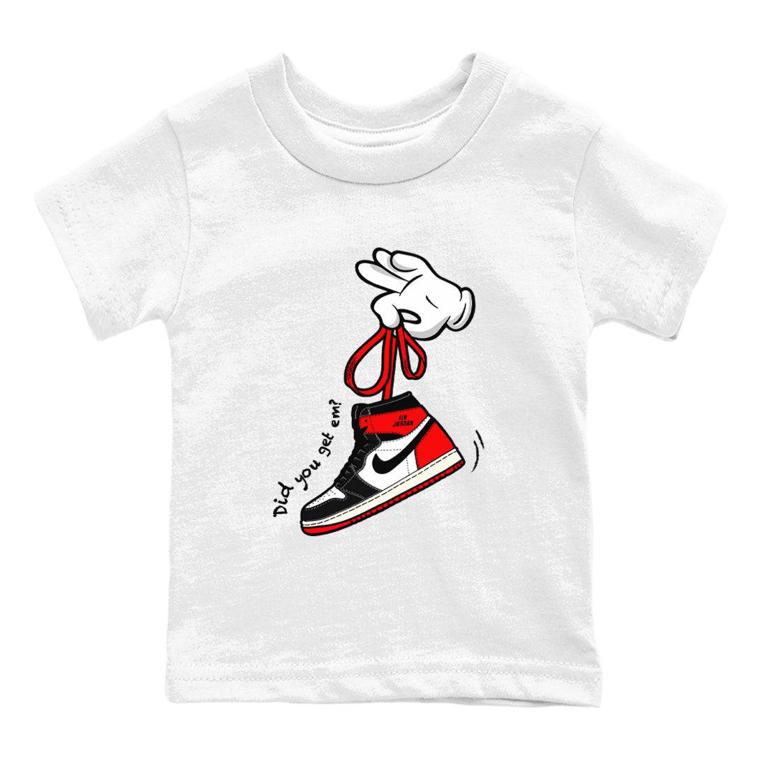 Cartoon Hands snkmatch Tees Kids - Air Jordan 1 Black Toe Reimagined