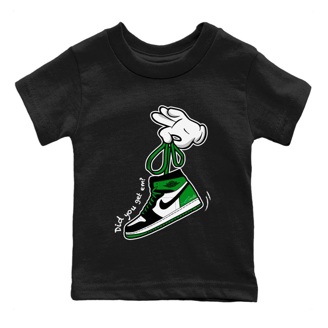 Cartoon Hands Kids Tops - Air Jordan 1 Celtics