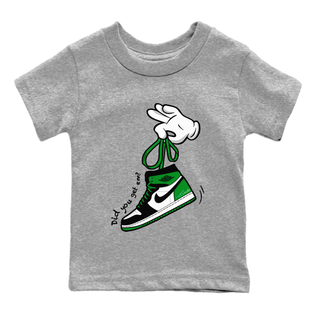 Cartoon Hands Kids Tops - Air Jordan 1 Celtics