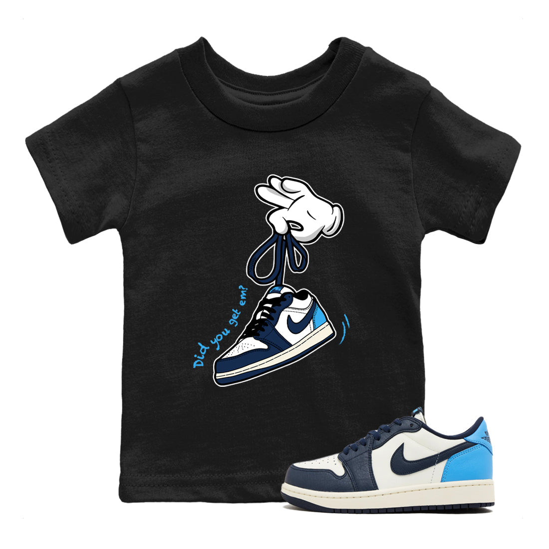 Cartoon Hands snkmatch Tees Kids - Air Jordan 1 Obsidian