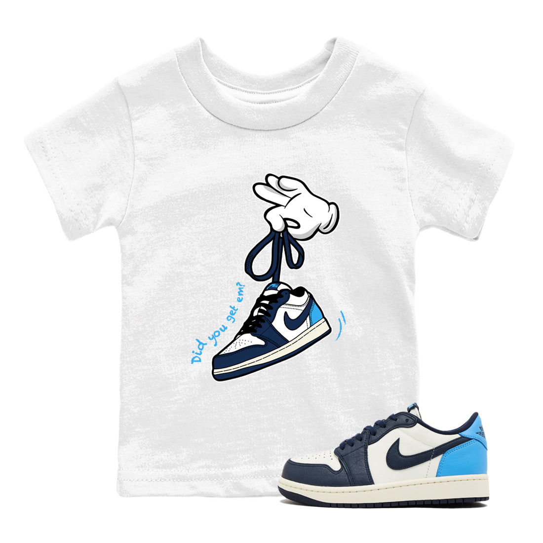 Cartoon Hands snkmatch Tees Kids - Air Jordan 1 Obsidian
