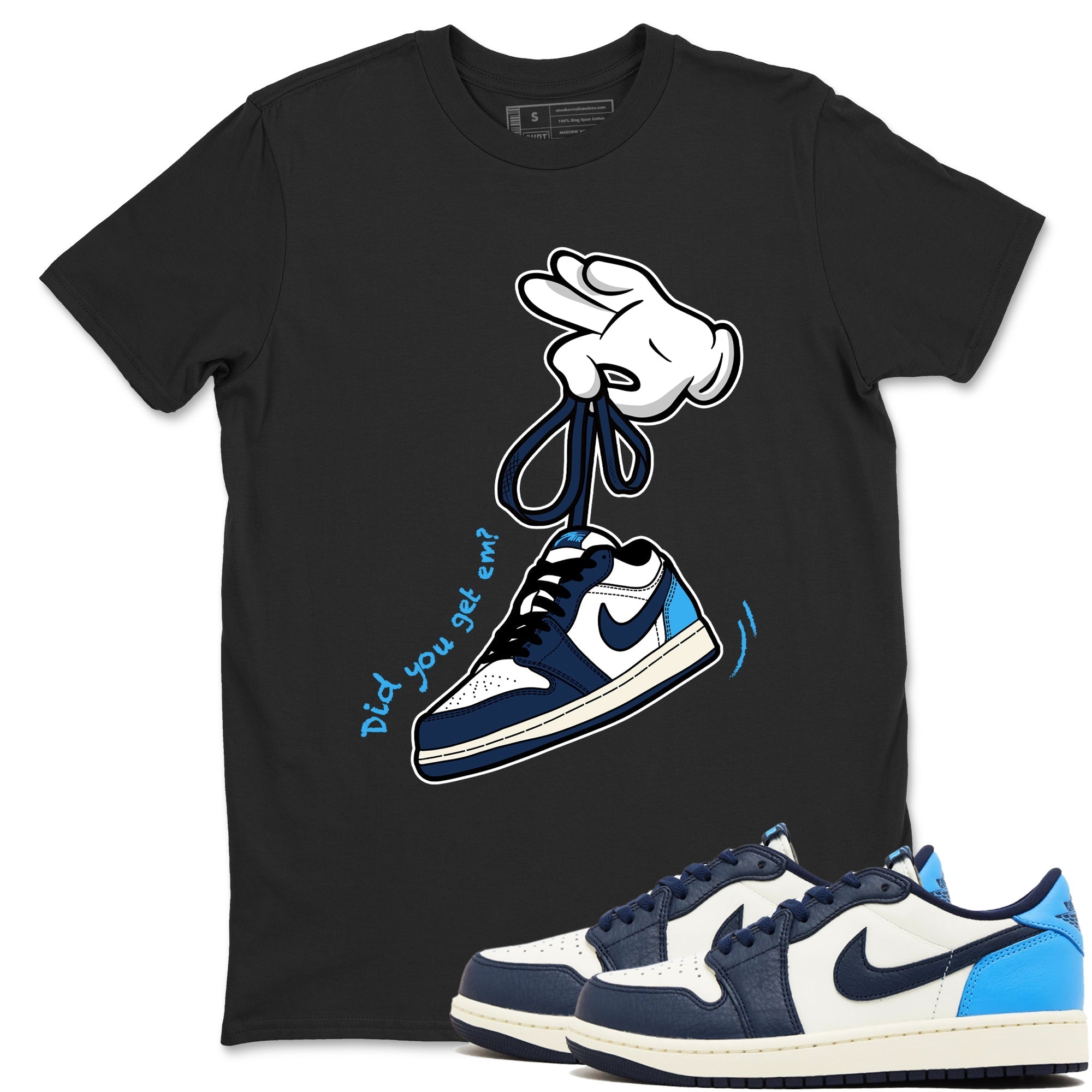 Cartoon Hands snkmatch Tees - Air Jordan 1 Obsidian