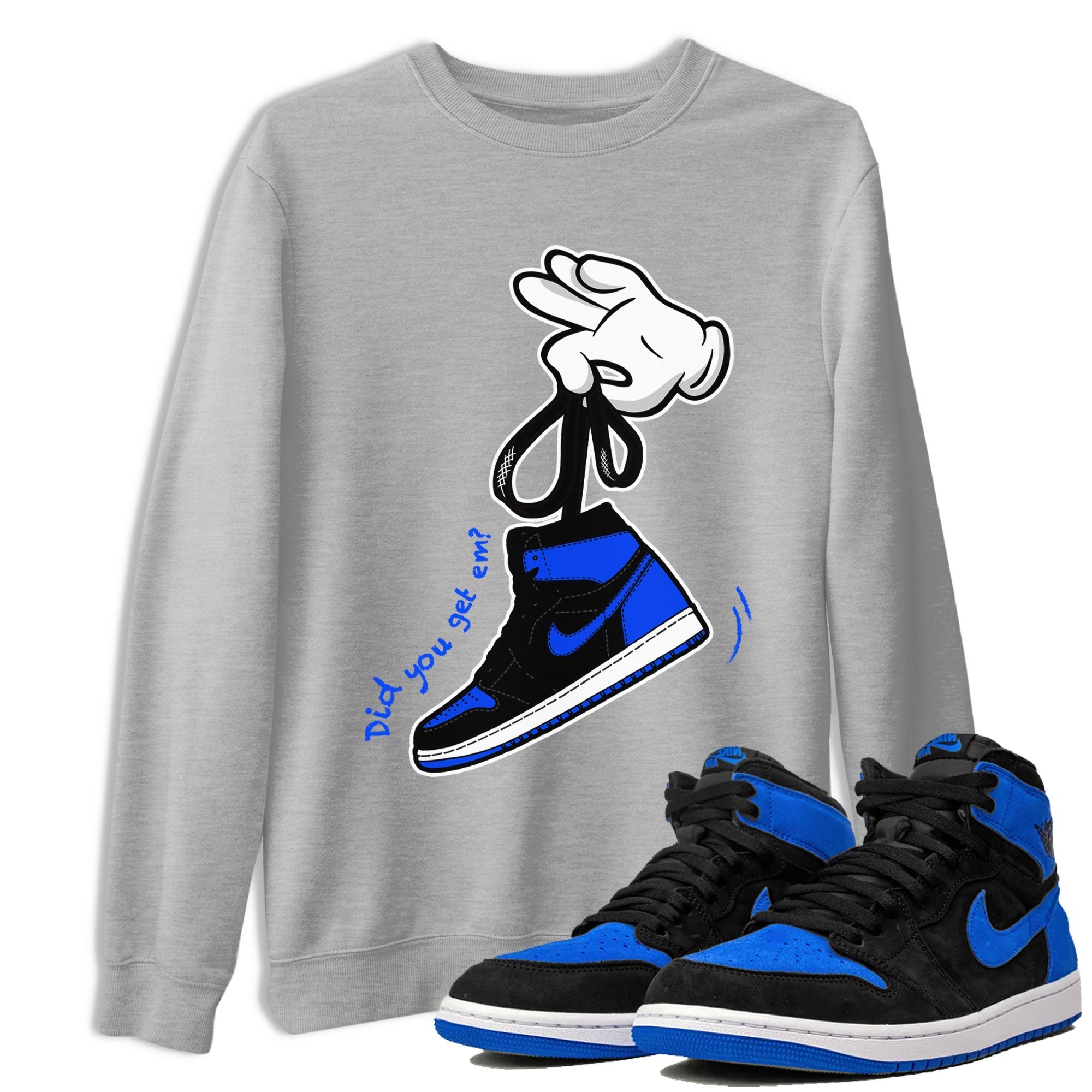 Cartoon Hands snkmatch Tee - Air Jordan 1 Royal Reimagined