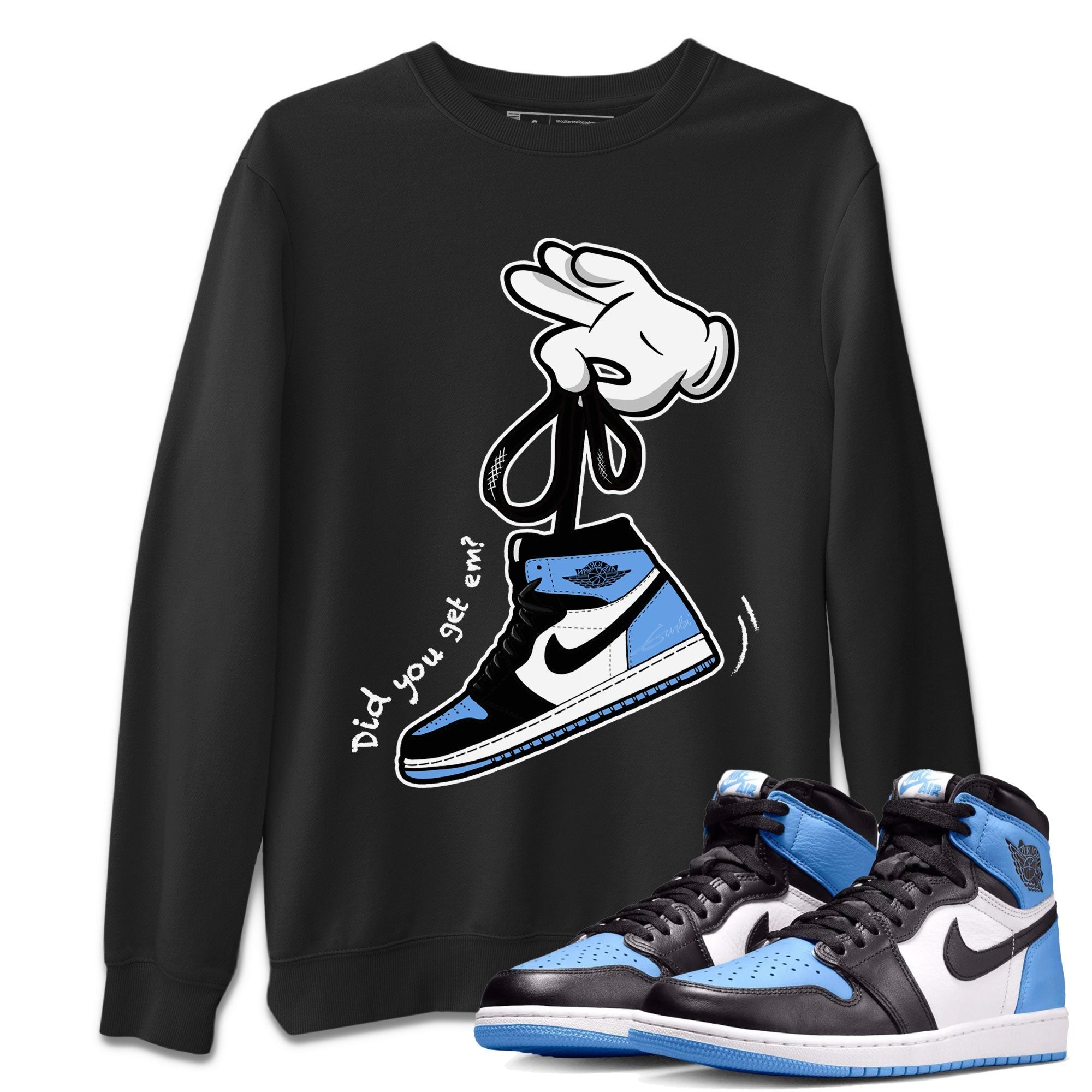 Cartoon Hands snkmatch Tee - Air Jordan 1 UNC Toe