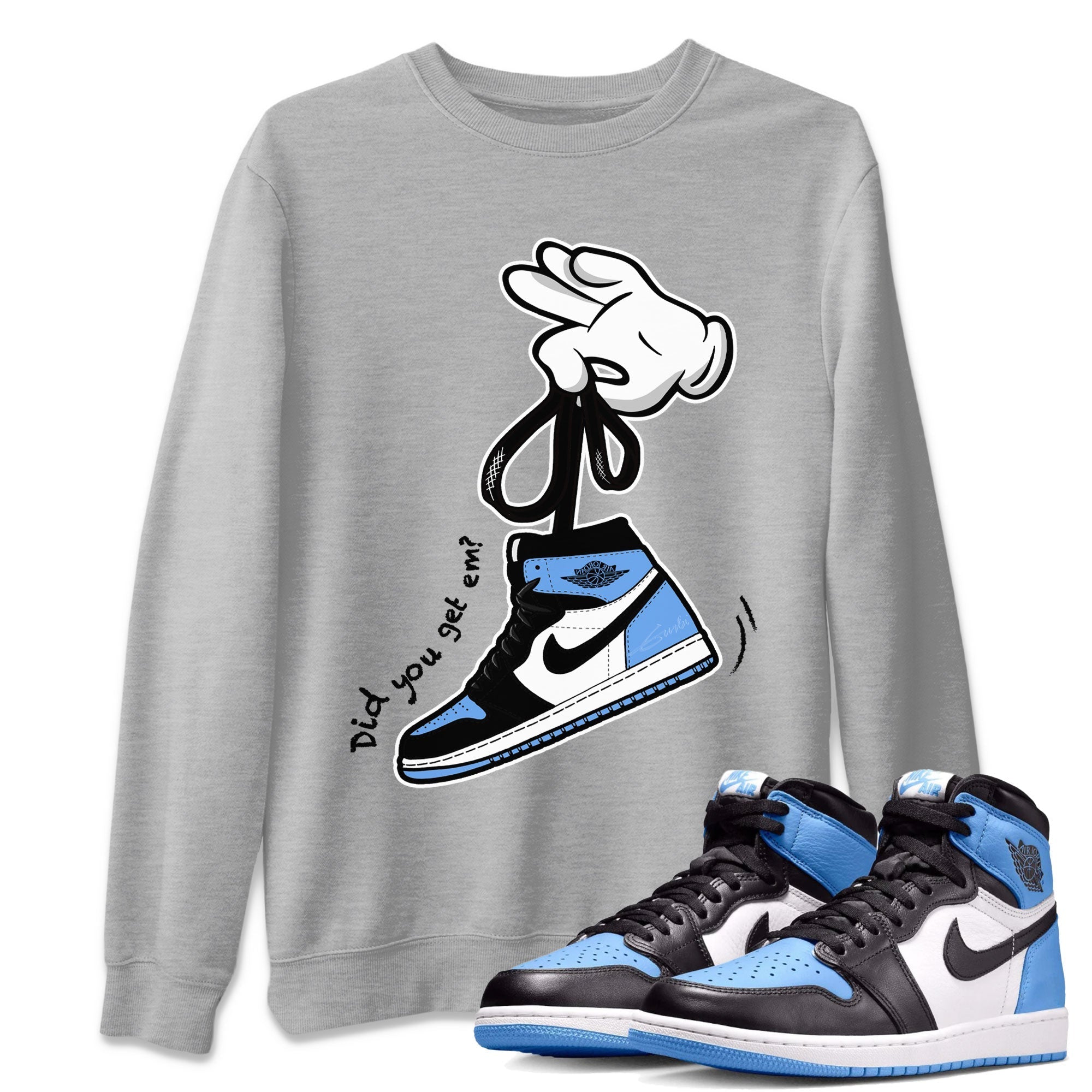 Cartoon Hands snkmatch Tee - Air Jordan 1 UNC Toe