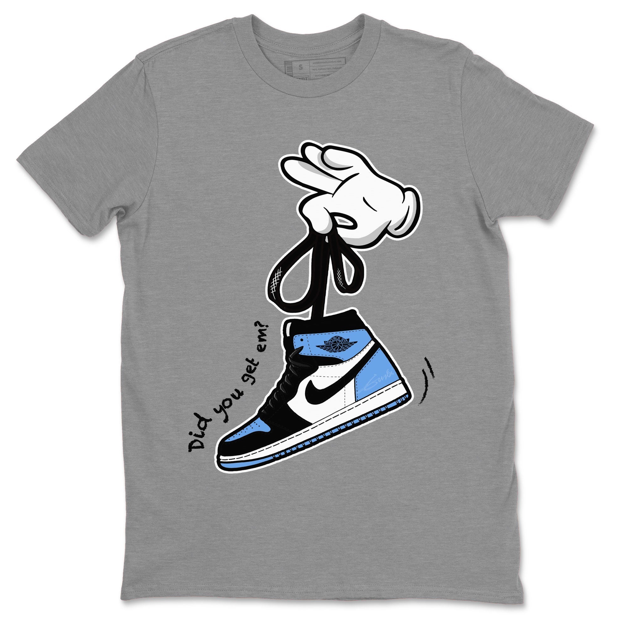 Cartoon Hands snkmatch Tee - Air Jordan 1 UNC Toe