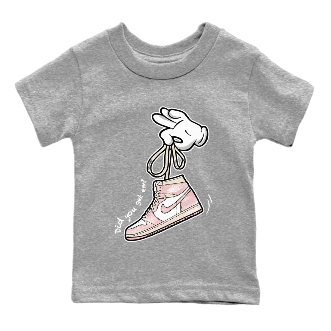 Cartoon Hands Kids Tops - Air Jordan 1 Washed Pink